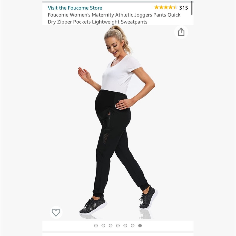 Maternity jogger scrub/active wear pants black